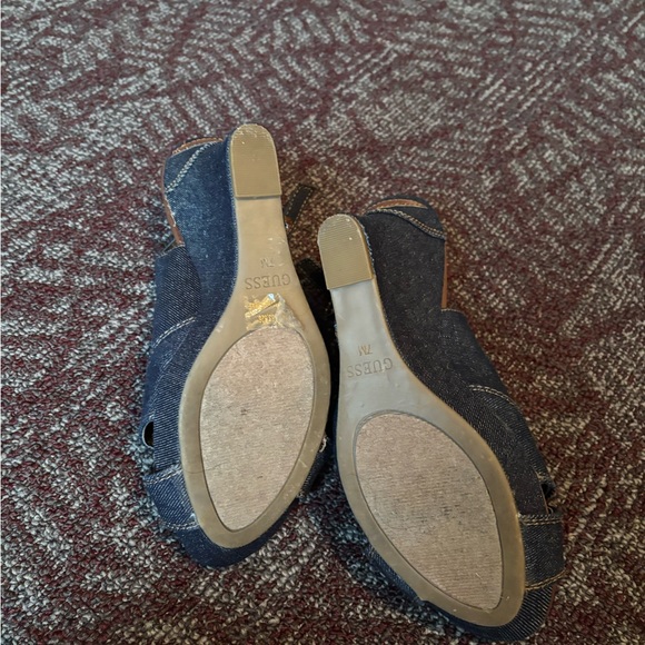 NEW Guess denim wedge sandals - Picture 8 of 8